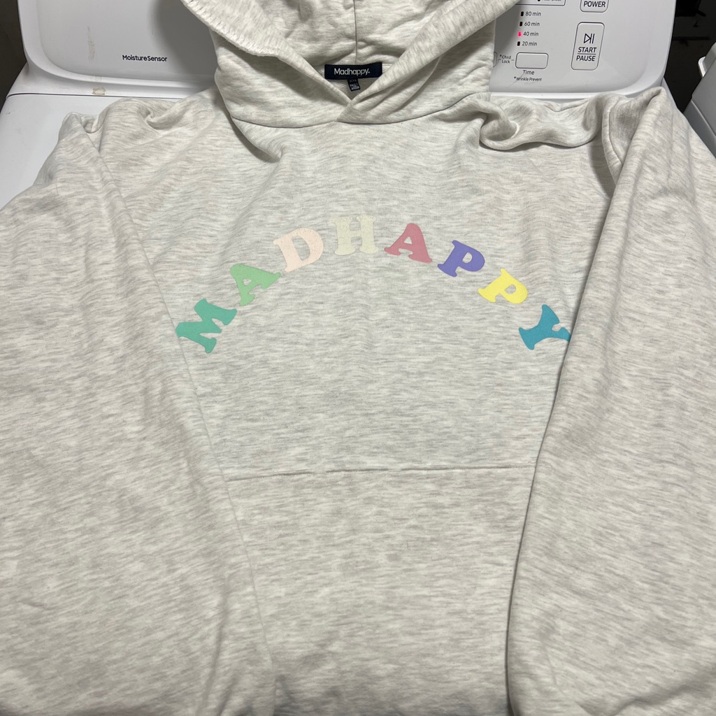 Madhappy Gray Hoodie With Colorful Chest Print